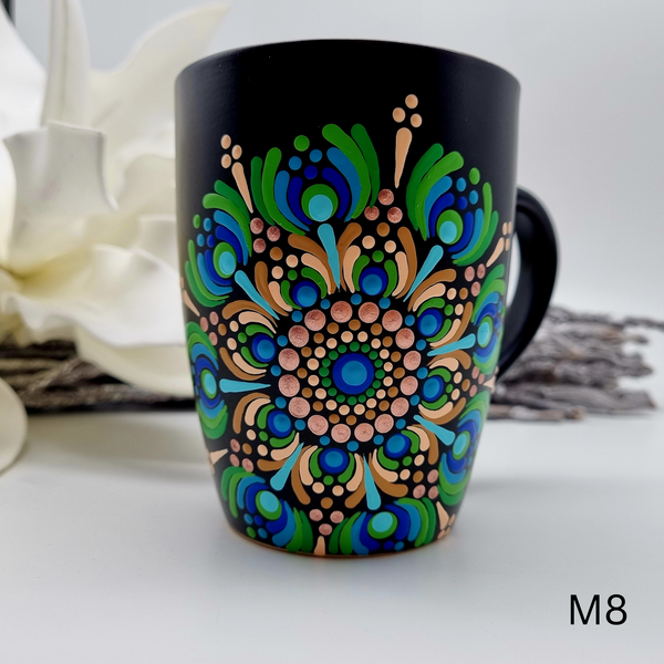 Mandala Porzellan-Tasse Jumbo 500ml handbemalt - mehrere Varianten