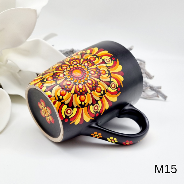 Mandala Porzellan-Tasse 340ml handbemalt - mehrere Varianten