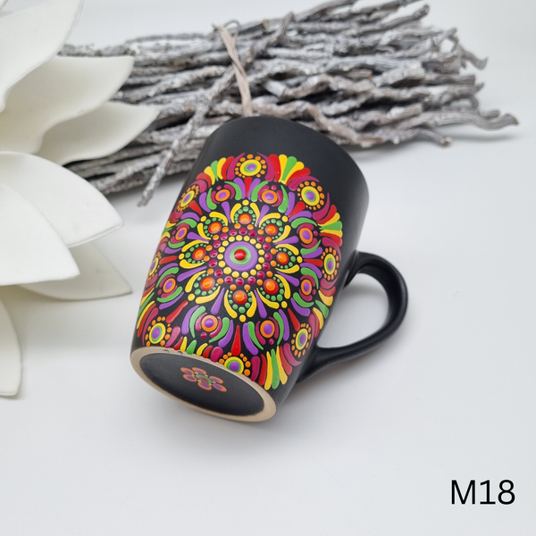 Mandala Porzellan-Tasse 340ml handbemalt - mehrere Varianten