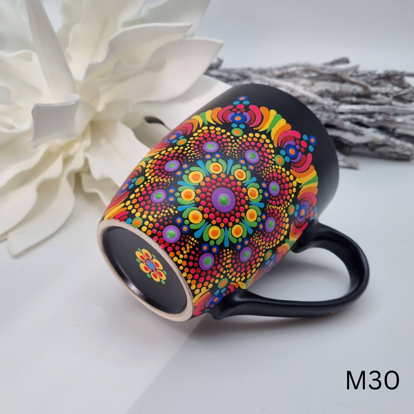 Mandala Porzellan-Tasse 340ml handbemalt - mehrere Varianten