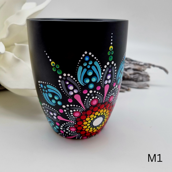 Mandala Porzellan-Tasse Jumbo 500ml handbemalt - mehrere Varianten