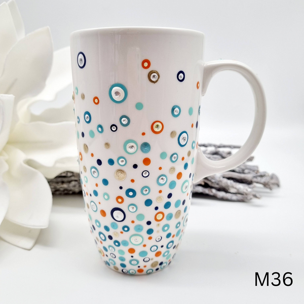 Mandala Porzellan-Tasse 340ml handbemalt - mehrere Varianten