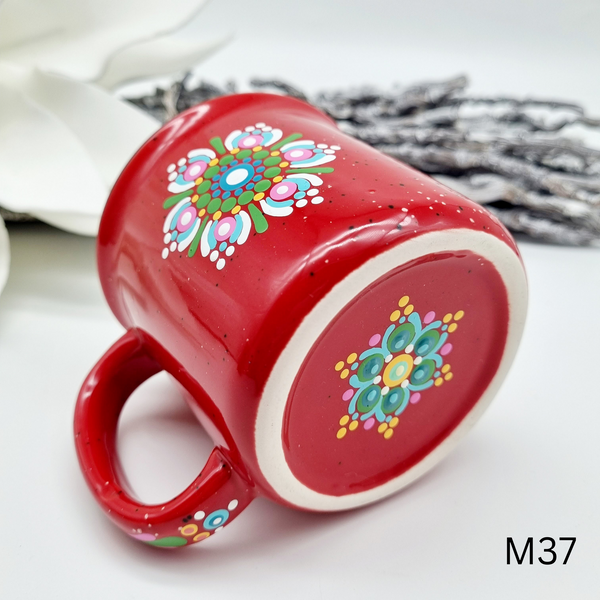 Mandala Porzellan-Tasse 340ml handbemalt - mehrere Varianten