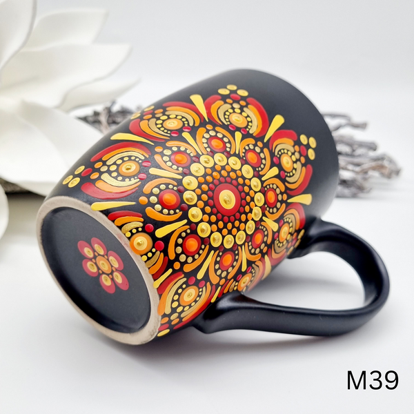 Mandala Porzellan-Tasse 340ml handbemalt - mehrere Varianten