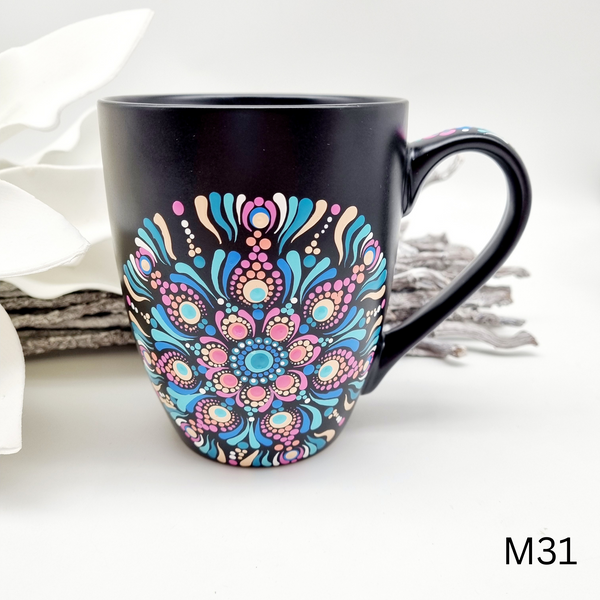 Mandala Porzellan-Tasse Jumbo 500ml handbemalt - mehrere Varianten