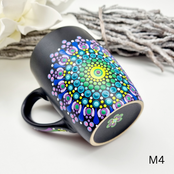 Mandala Porzellan-Tasse 340ml handbemalt - mehrere Varianten