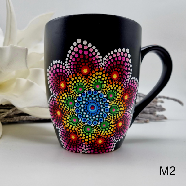 Mandala Porzellan-Tasse Jumbo 500ml handbemalt - mehrere Varianten