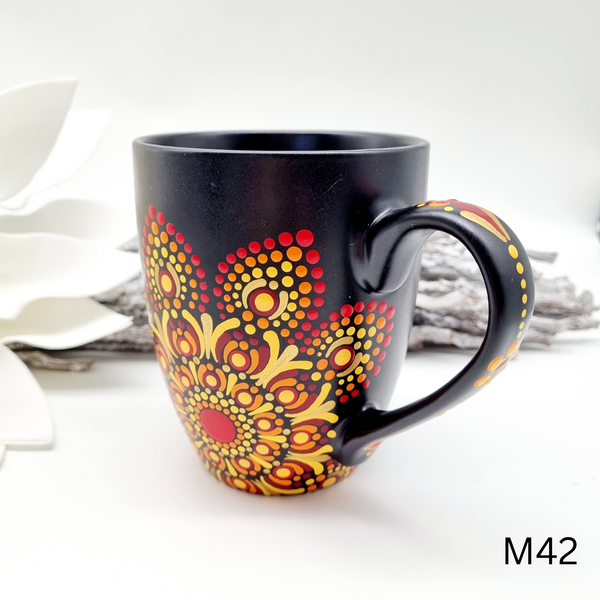 Mandala Porzellan-Tasse 340ml handbemalt - mehrere Varianten