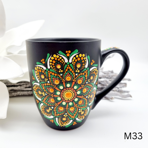 Mandala Porzellan-Tasse Jumbo 500ml handbemalt - mehrere Varianten