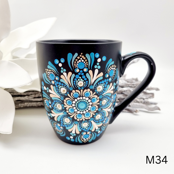 Mandala Porzellan-Tasse Jumbo 500ml handbemalt - mehrere Varianten