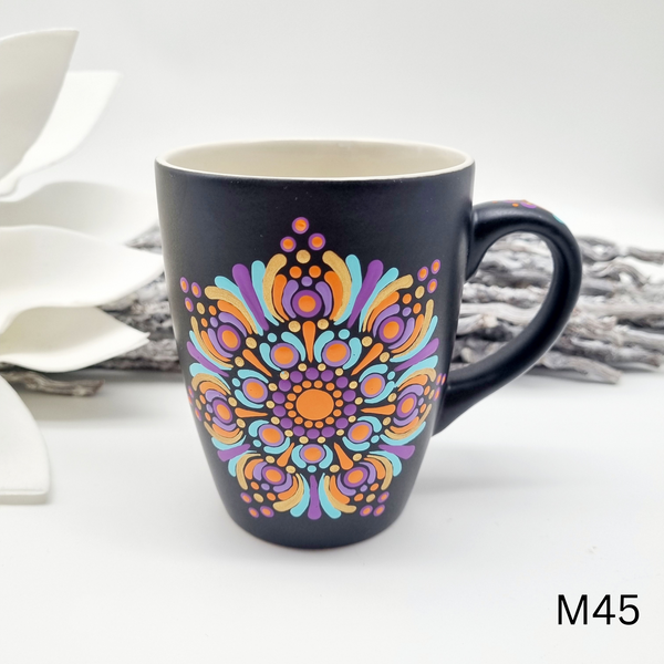 Mandala Porzellan-Tasse 340ml handbemalt - mehrere Varianten