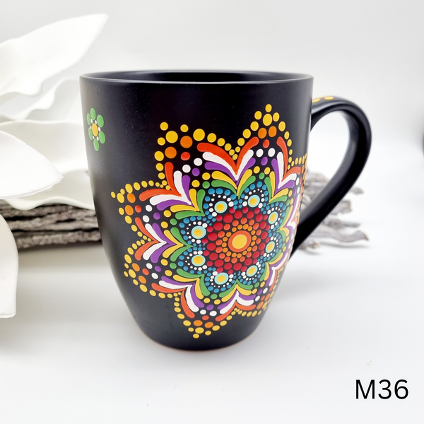 Mandala Porzellan-Tasse Jumbo 500ml handbemalt - mehrere Varianten