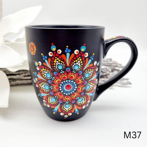 Mandala Porzellan-Tasse Jumbo 500ml handbemalt - mehrere Varianten