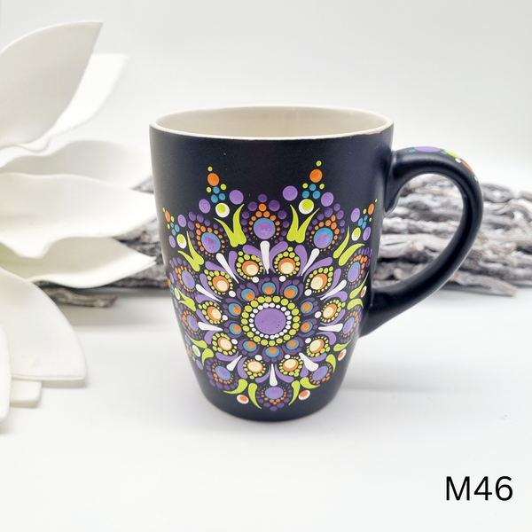 Mandala Porzellan-Tasse 340ml handbemalt - mehrere Varianten