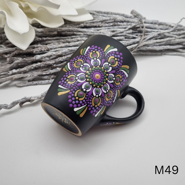 Mandala Porzellan-Tasse 340ml handbemalt - mehrere Varianten