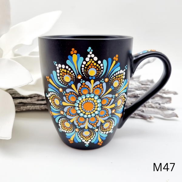 Mandala Porzellan-Tasse Jumbo 500ml handbemalt - mehrere Varianten