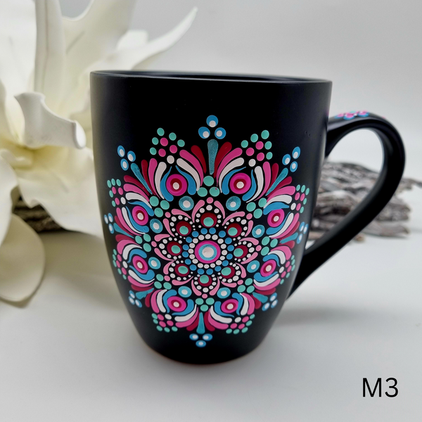 Mandala Porzellan-Tasse Jumbo 500ml handbemalt - mehrere Varianten