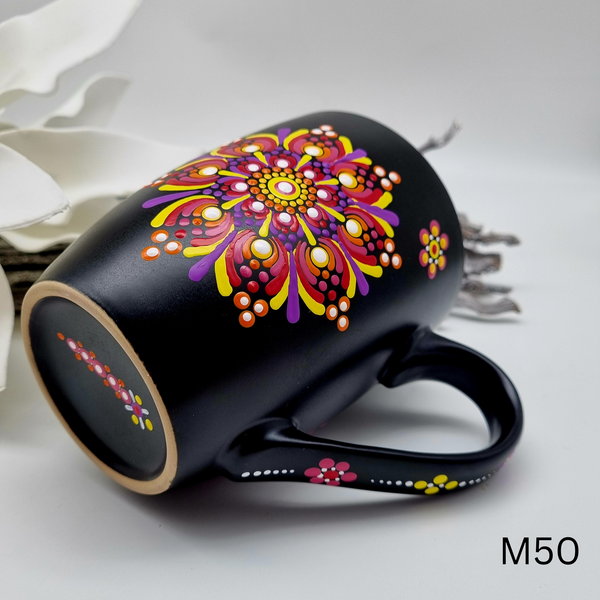 Mandala Porzellan-Tasse Jumbo 500ml handbemalt - mehrere Varianten